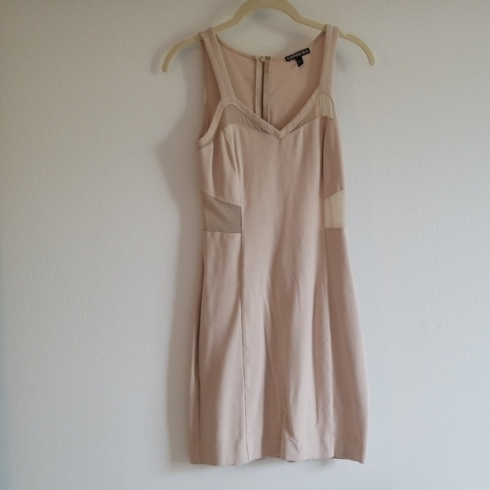 Nude, mesh sided dress